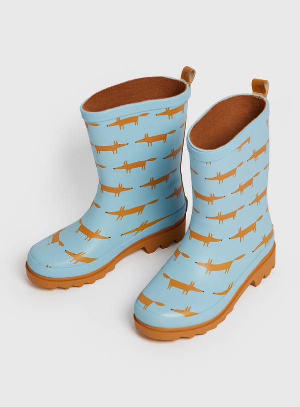 Buy Tu X Scion Blue Mr Fox Print Wellies 6 Infant Boots and wellies Argos